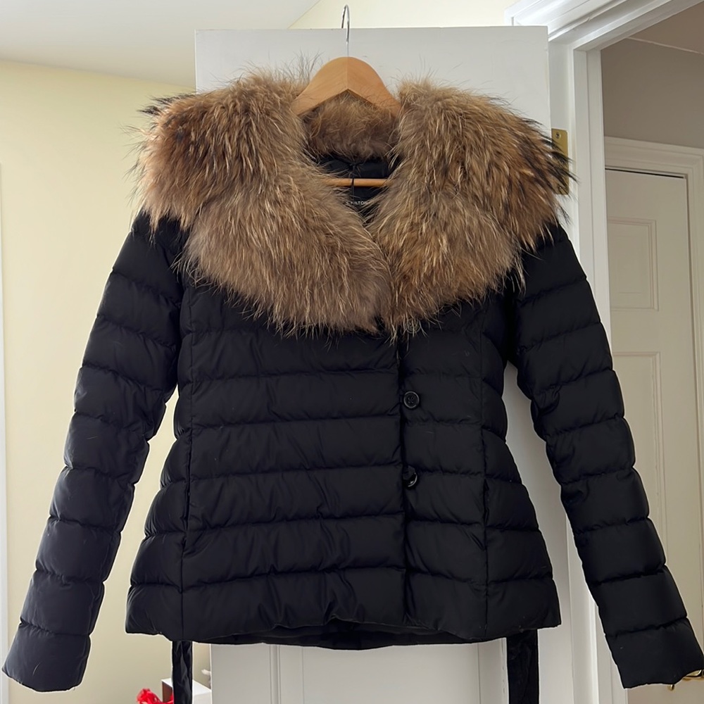 S. Milton Down Jacket with Fur Collar Size 4